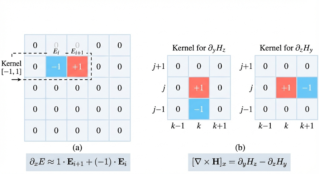 Finite-difference stencils rewritten as fixed convolution kernels for NeCLO.